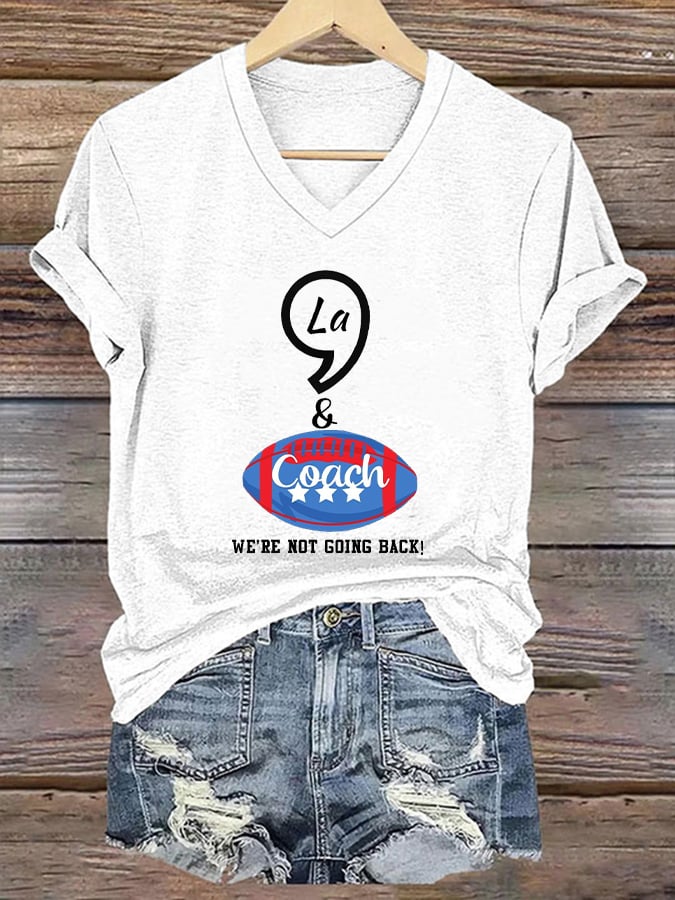 Women's La and The Coach Printed Casual T-Shirt