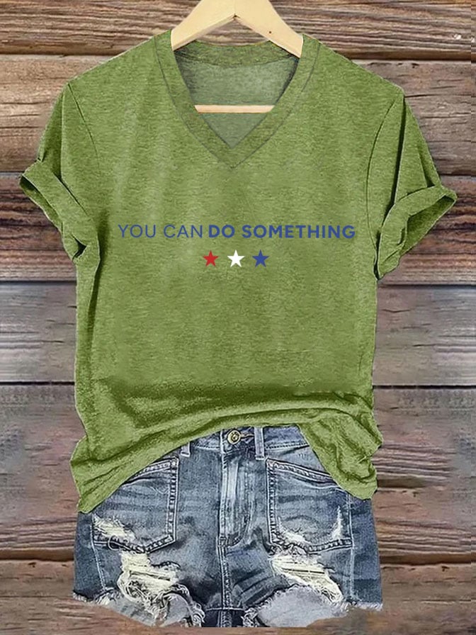Women's You Can Do Something Printed Short-Sleeved T-Shirt