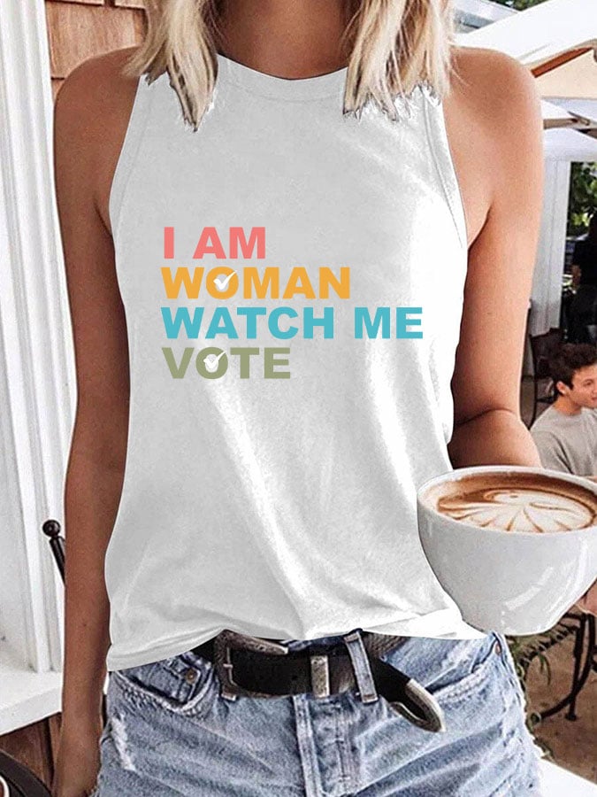 Women's I Am Woman Watch Me Vote Vest