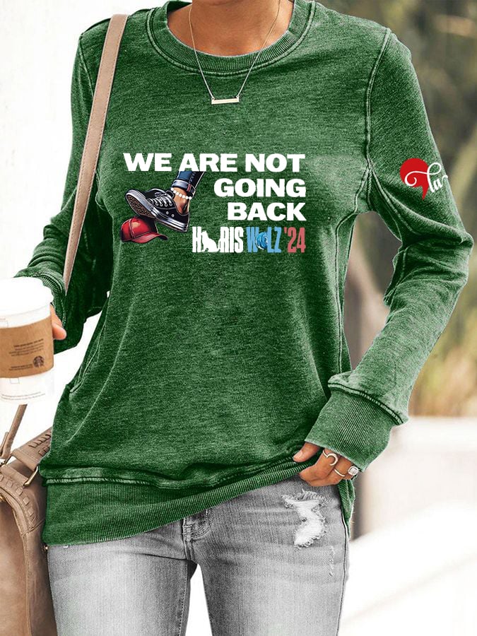 Women's Comma La We're Not Going Back Print Casual Sweatshirt