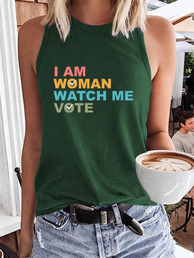 Women's I Am Woman Watch Me Vote Vest