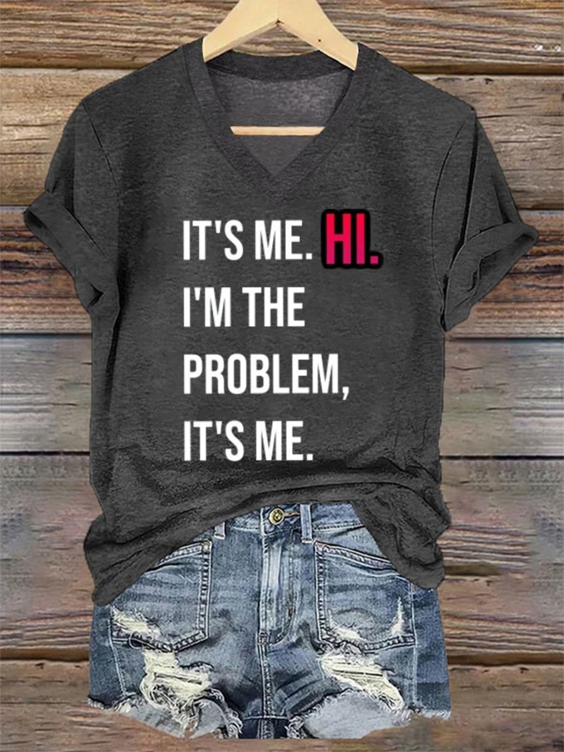 Women's La 2024 Swifties It'S Me.Hi. I'M The Problem, It'S Me. Printed Short-Sleeved T-Shirt