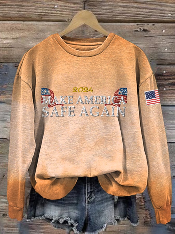 Women's Make America Safe Again Print Sweatshirt