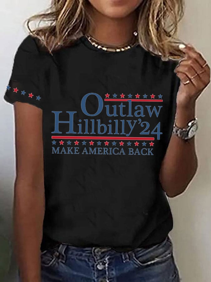 Women's Outlaw Hillbilly'24 Print T-Shirt