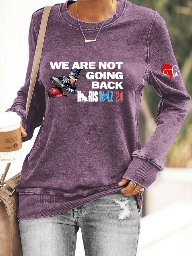 Women's Comma La We're Not Going Back Print Casual Sweatshirt
