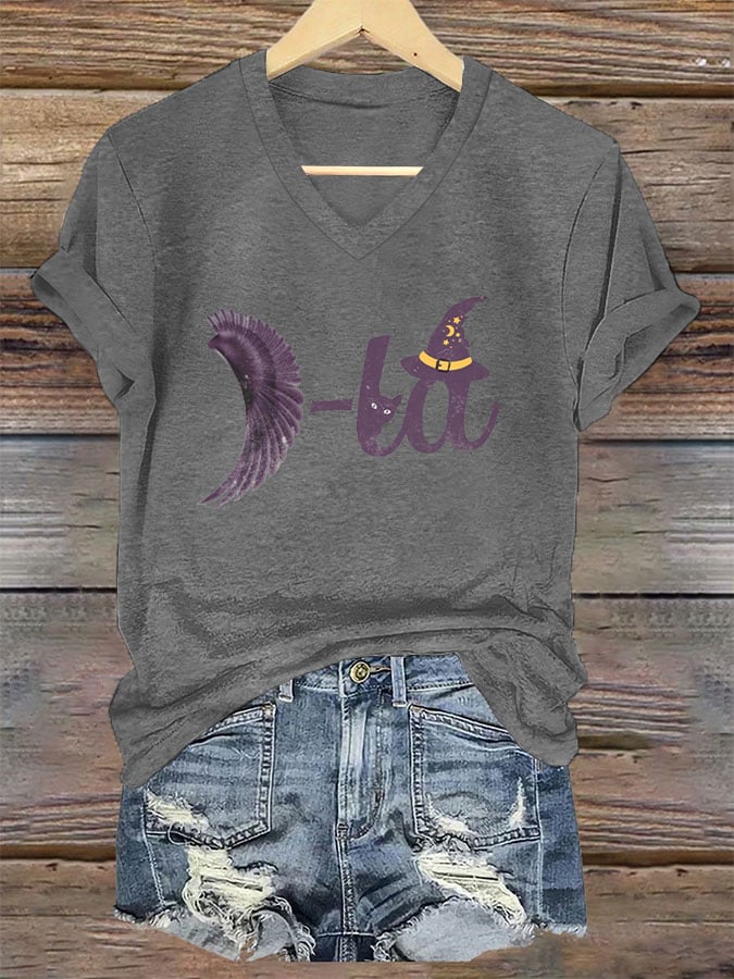 Women's Retro Comma La Halloween Casual T-Shirt