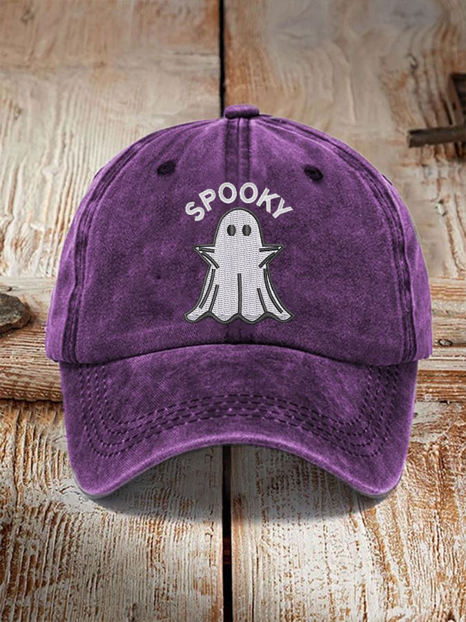 Halloween spooky washed baseball hat