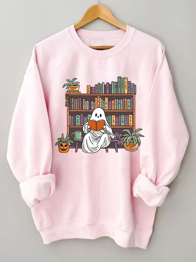 Women's Bookish Ghost Print Sweatshirt