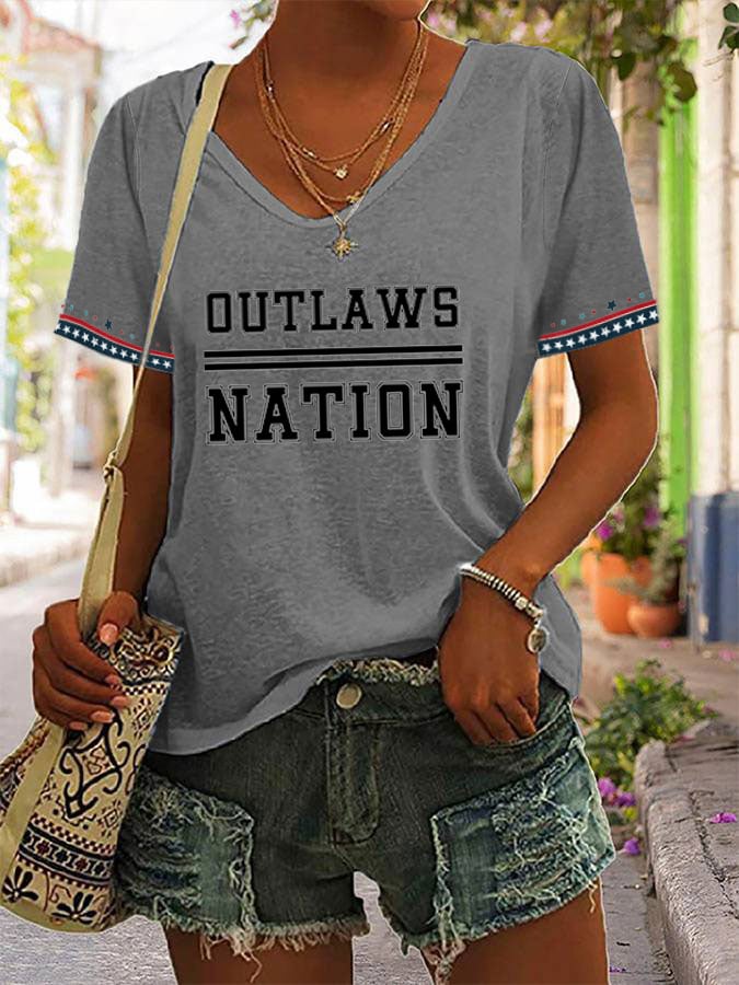 Women's Outlaws Nation V-Neck Tee