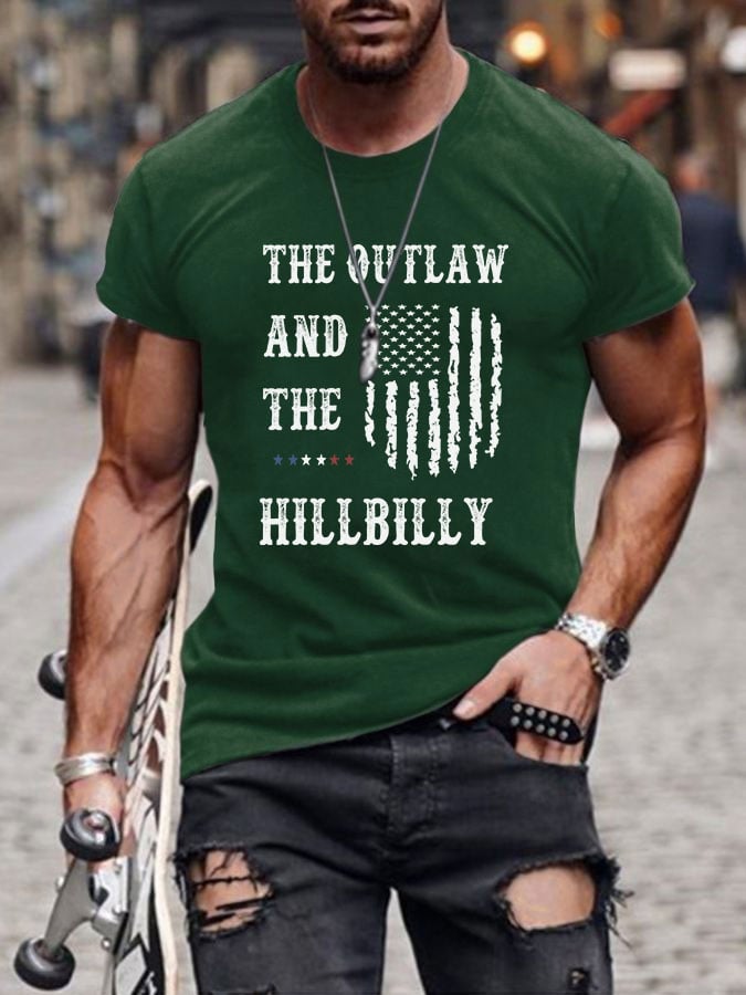 Men's The Outlaw and The Hillbilly Printed Casual T-Shirt