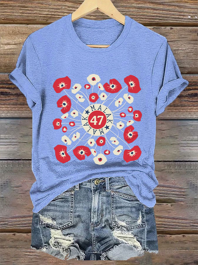Women's LA Supporters Floral V Neck T-Shirt