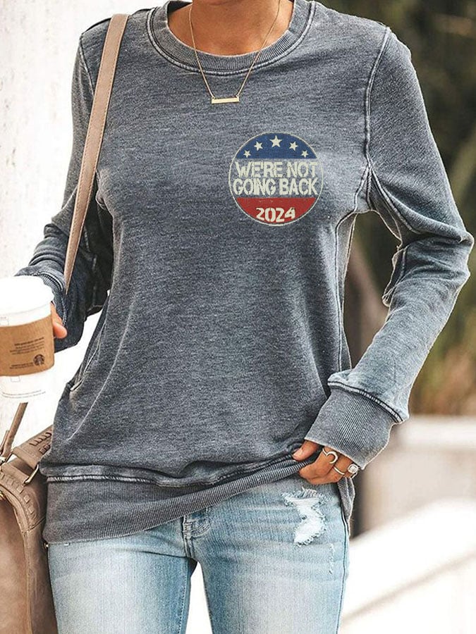 Women's We're Not Going Back Flag Print Sweatshirt
