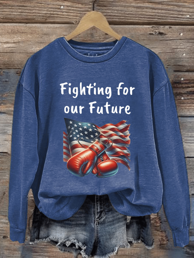 Women's Fight For Our Future Printed Casual Sweatshirt