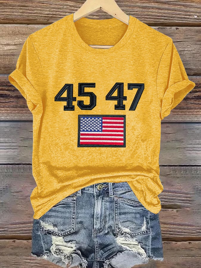 Retro 45 47 Print T-Shirt