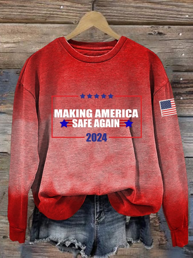 Women's Make America Safe Again Print Sweatshirt
