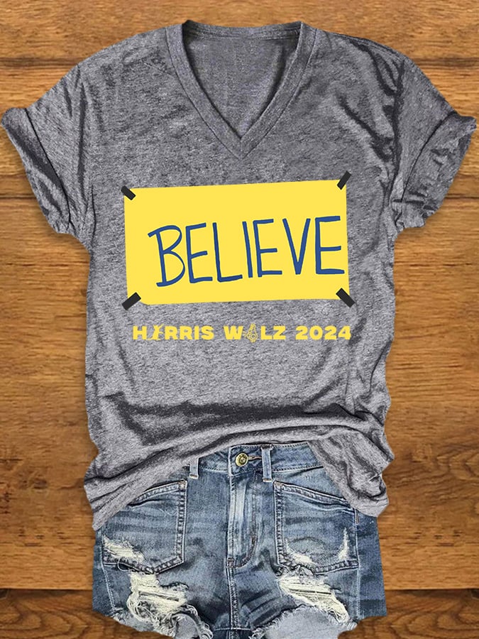 Women's believe printed T-shirt