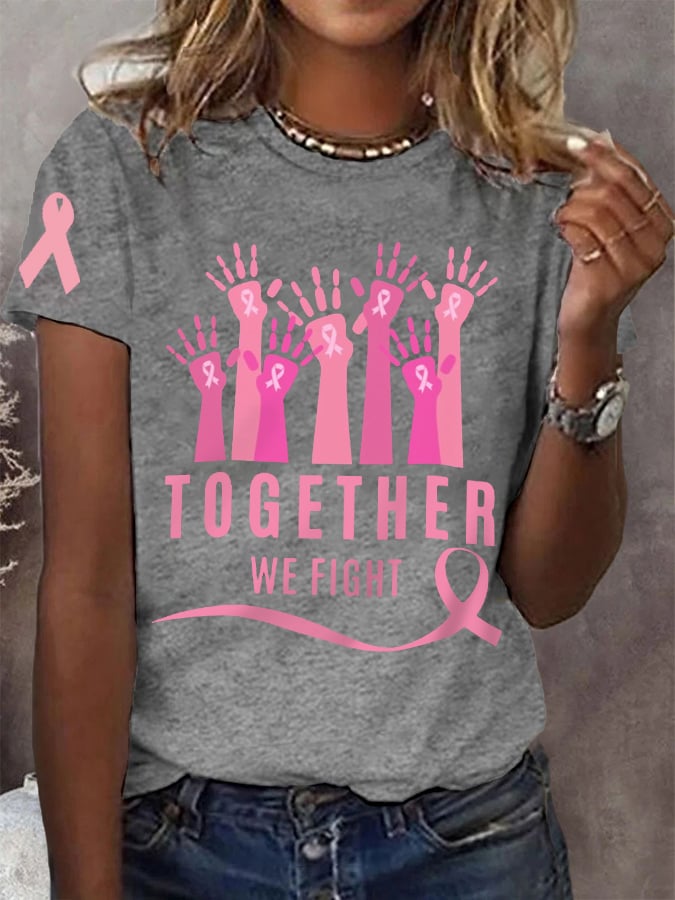 Women's Together We Fight Breast Cancer Awareness Warrior Tee