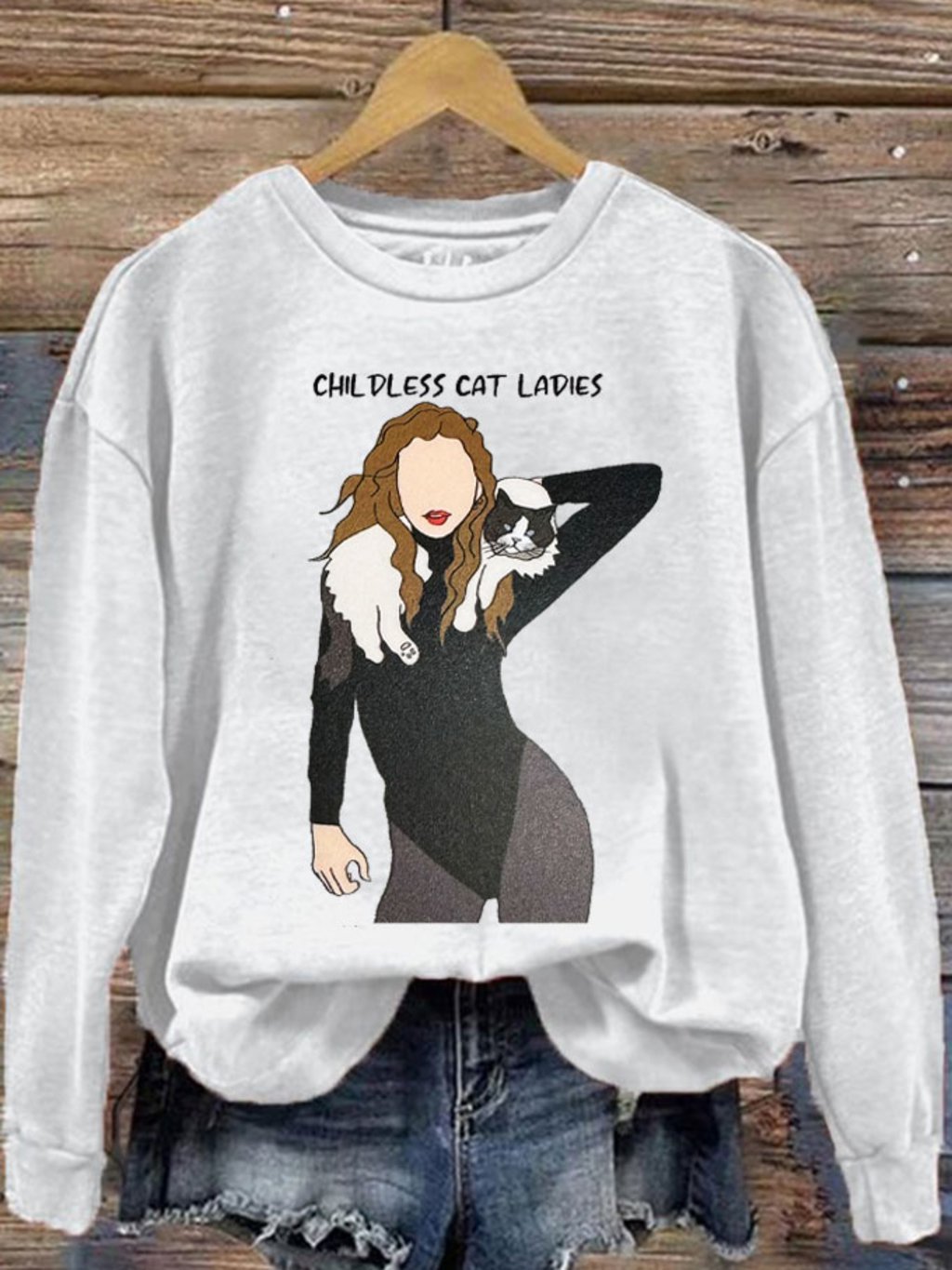 Women's Childless Cat Ladies Printed Sweatshirt