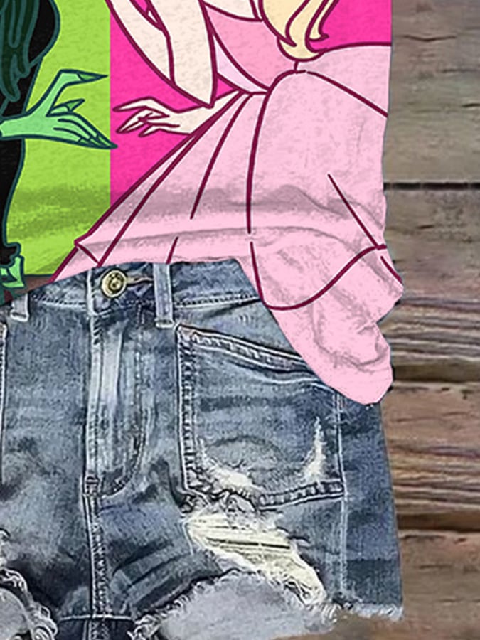 Retro Halloween Wicked Print T-Shirt