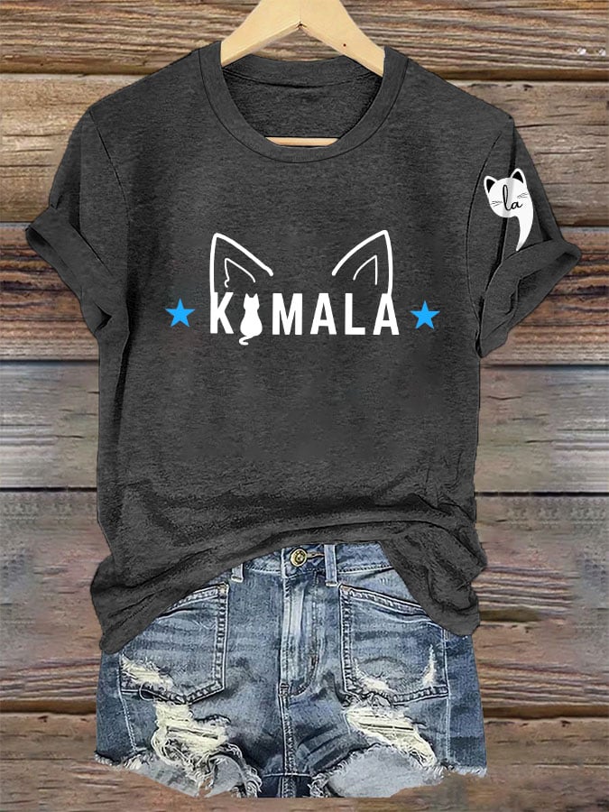 Women's La cat printed T-shirt