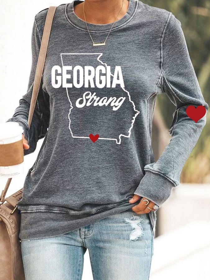 Women's Georgia Strong Printed Casual Sweatshirt