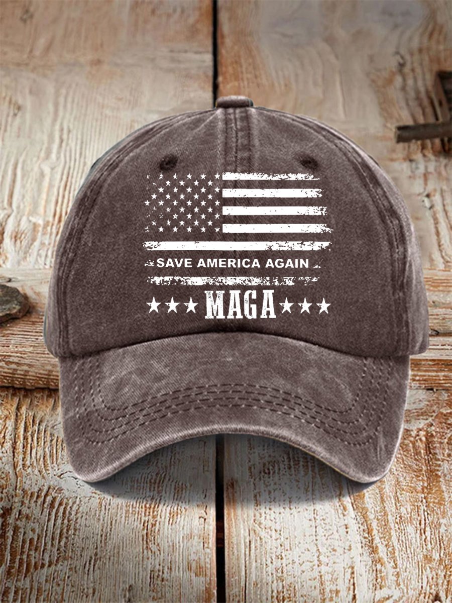 Unisex MAGA Save America Again American Flag Vote Hat