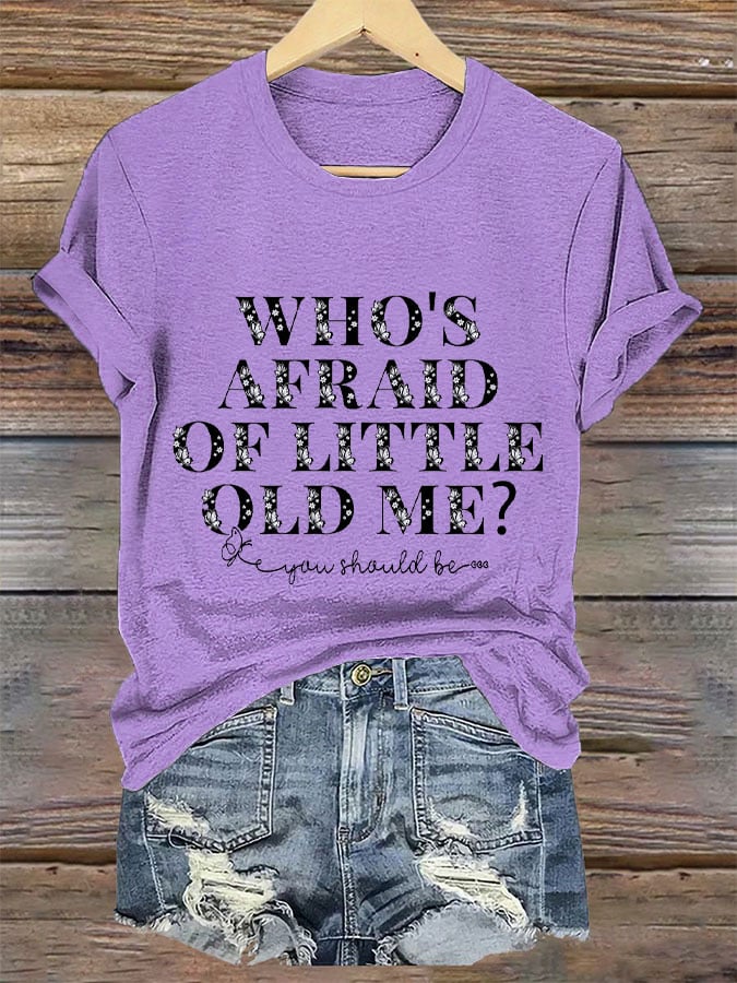 Women's Who's afraid of little old me? He should be V-neck T-shirt