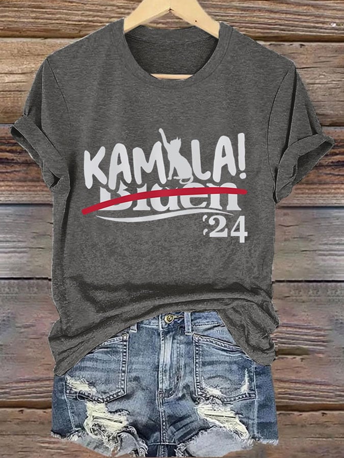 Women's La Printed Casual V Neck T-Shirt