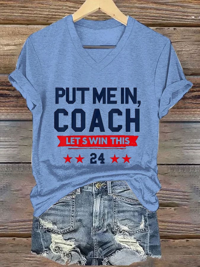 Women's Put Me In Coach Let‘s’ Win This Print Casual T-Shirt