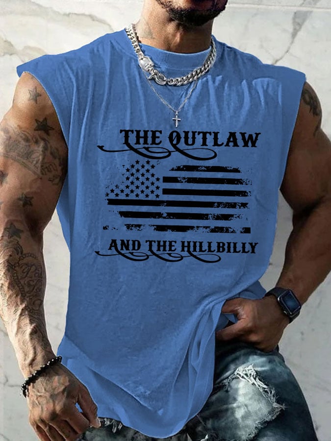 Men's The Outlaw and The Hillbilly Printed Casual Tank Top
