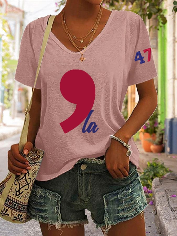 Women's La  Printed Short-Sleeved T-Shirt
