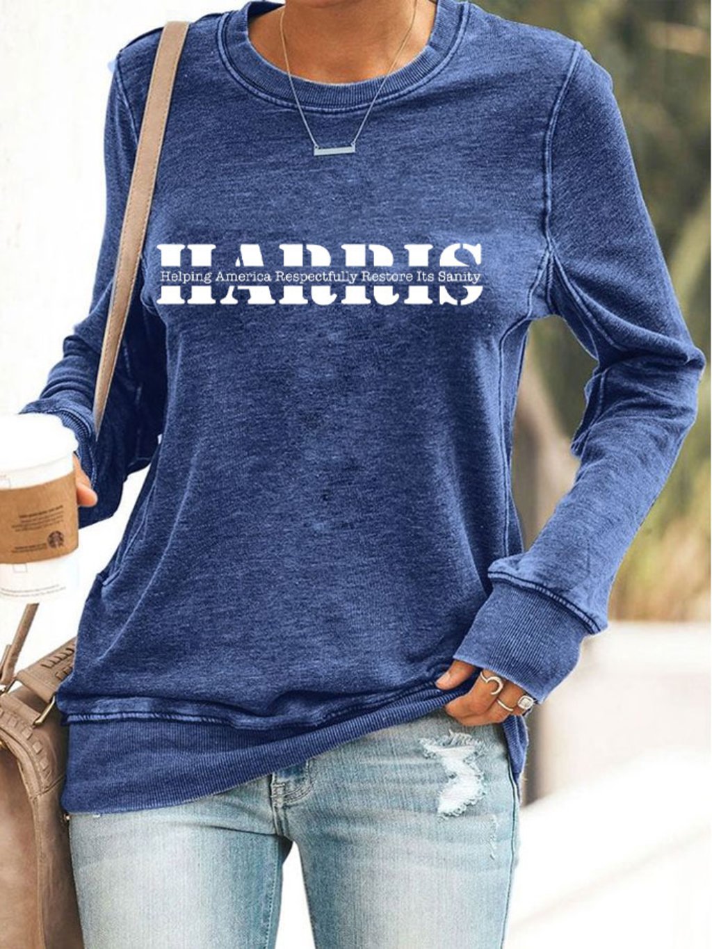 Women's Helping America Respectfully Restore Its Sanity Printed Sweatshirt
