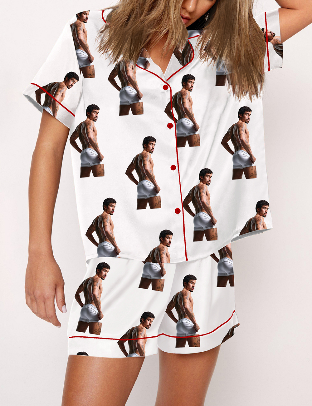 Women’s Bad Bunny Underwear Short Sleeve Pajama Set