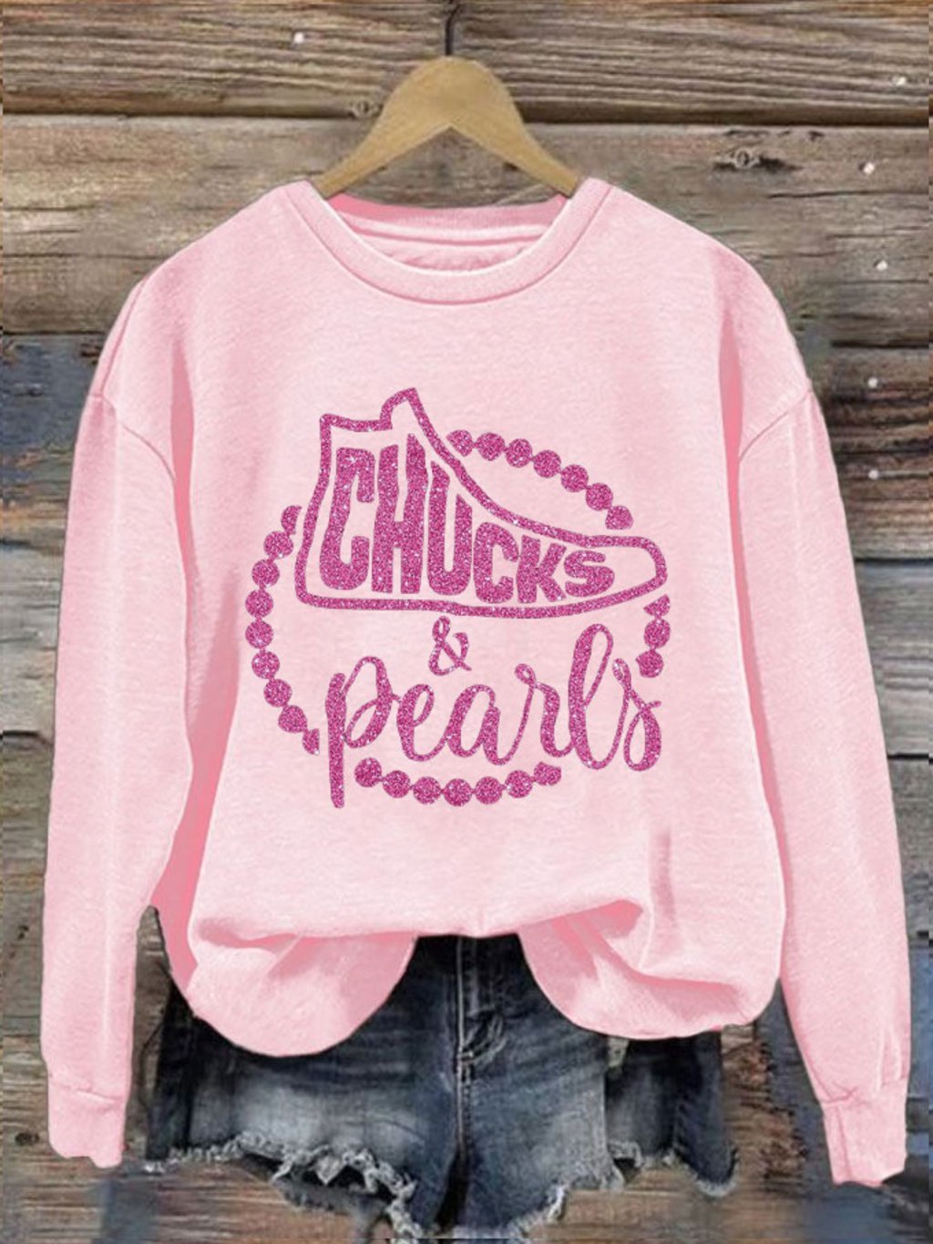 Women's Chucks&Pearls Printed Sweatshirt