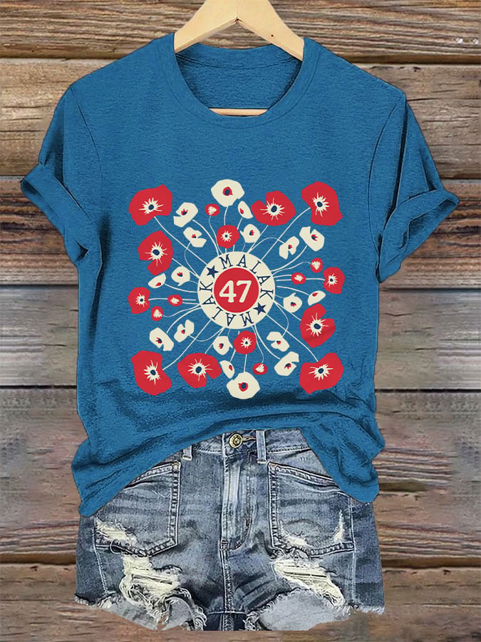 Women's LA Supporters Floral V Neck T-Shirt