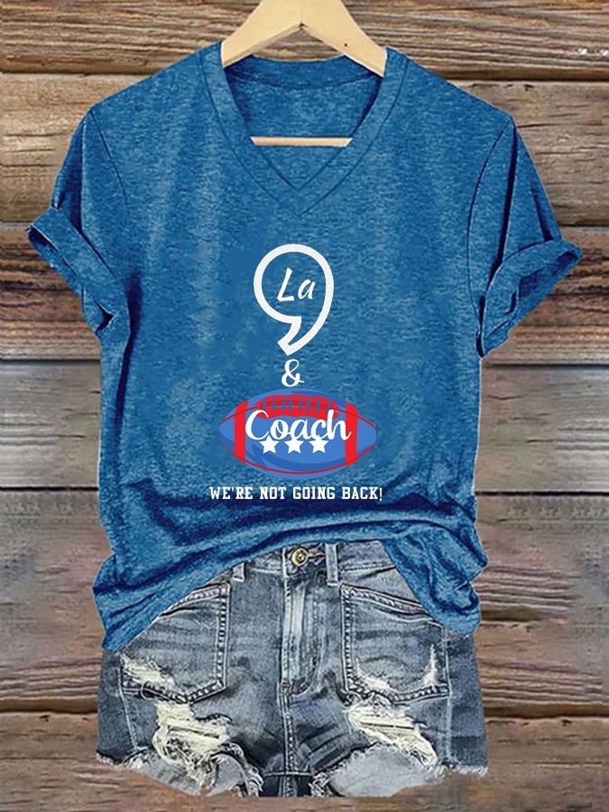 Women's La and The Coach Printed Casual T-Shirt