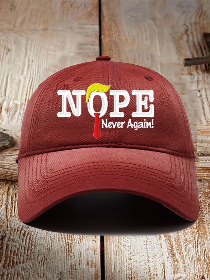 Nope Never Again Printed Baseball Cap