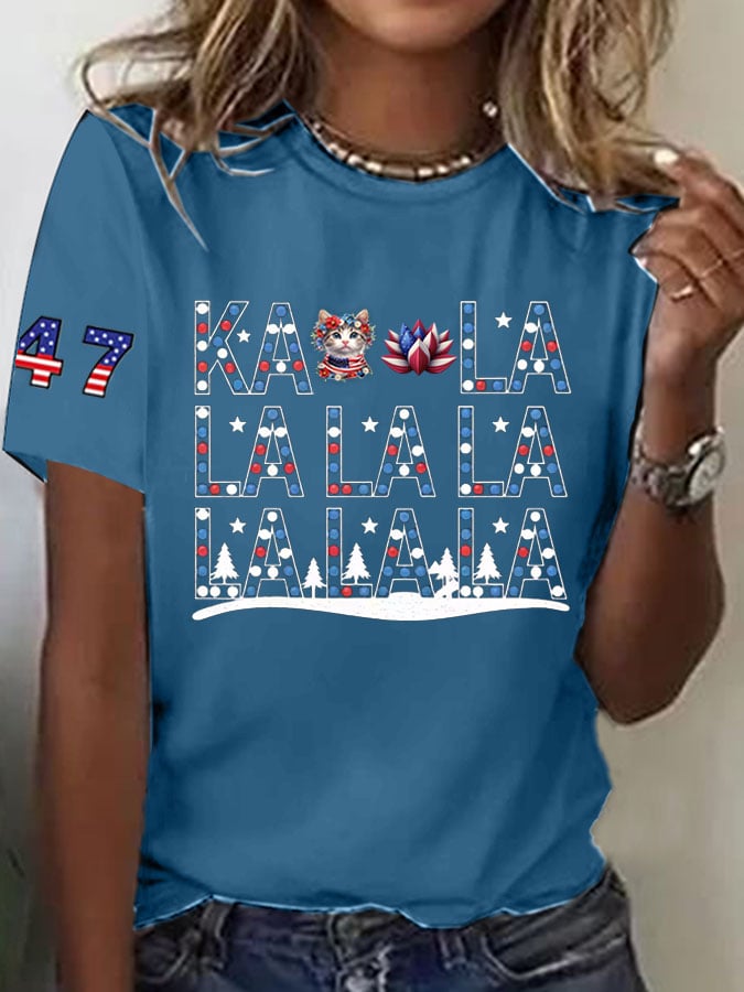 Women's La 47  Printed Short-Sleeved T-Shirt