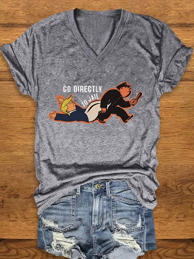 Women's Go Directly to Jail Printed T-Shirt