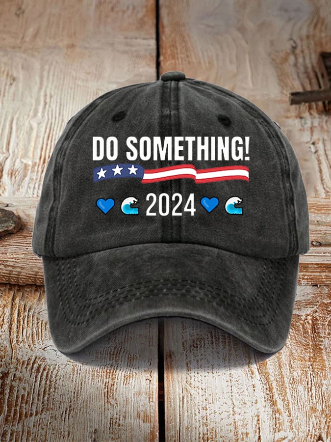 Unisex Blue Wave Do Something 2024 American Flag Hat