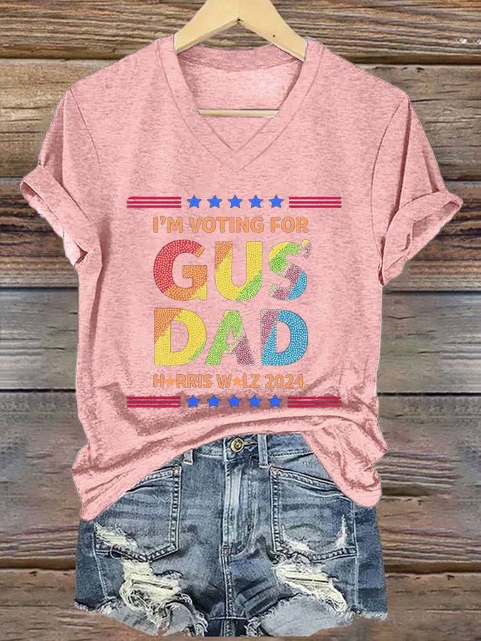 Women's Gus Dad Print Casual T-Shirt