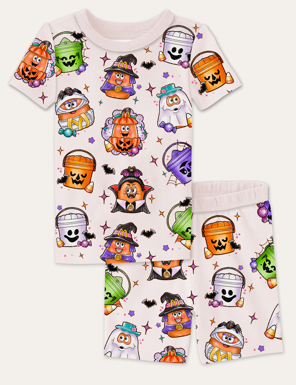 90's Nostalgic Halloween Nugs Print Kid's Pajama Set