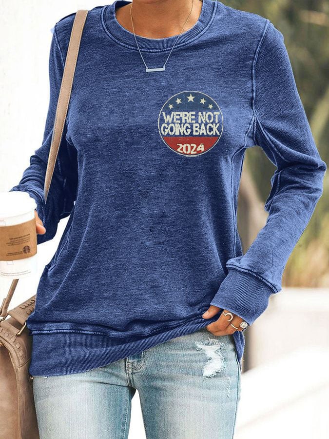 Women's We're Not Going Back Flag Print Sweatshirt