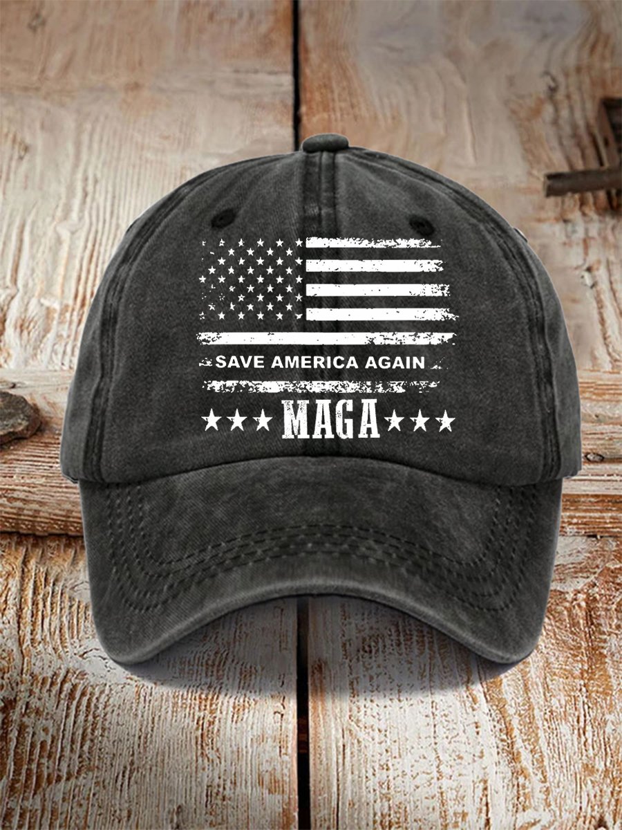 Unisex MAGA Save America Again American Flag Vote Hat