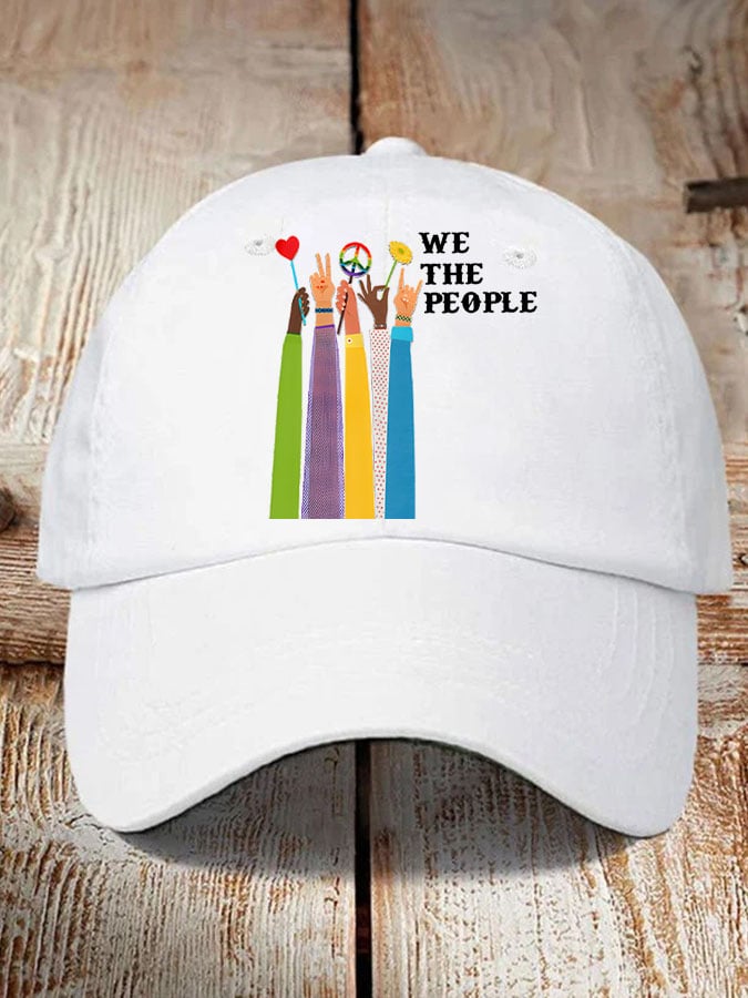 Retro We The People Peace Printed Baseball Cap