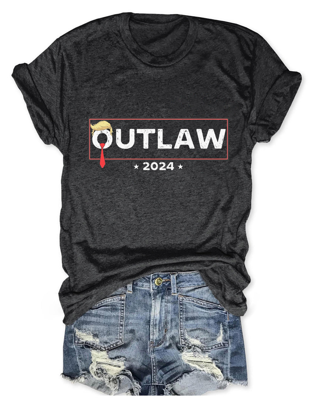 Women's Outlaw 2024 Crew Neck Print T-Shirt