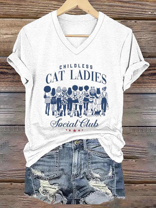 Women's Cat Lady Social Club Print T-Shirt