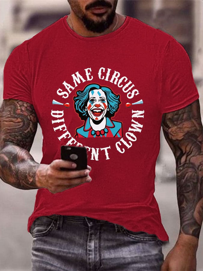 Men's Same Circus Different Clowns Print T-Shirt