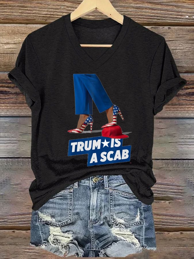 Women's general election hot comma la printed casual T-shirt