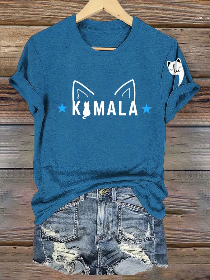 Women's La cat printed T-shirt